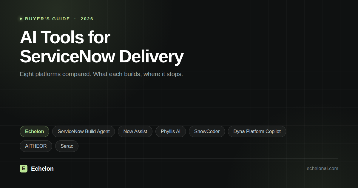 AI Tools for ServiceNow Delivery in 2026: Now Assist, Build Agent, and 6 Alternatives Compared